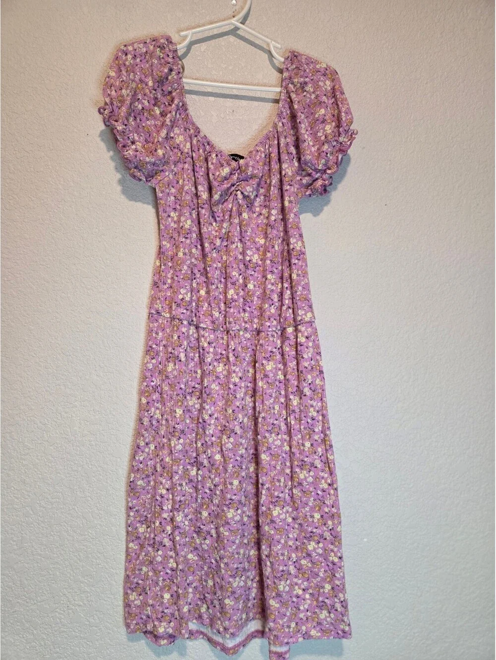 Art Class Girls' Pink Floral Puff Sleeve Dress Size L (10/12)